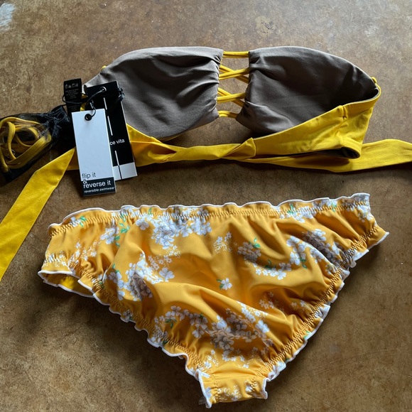 NWT yellow bikini swimsuit set - Picture 5 of 7